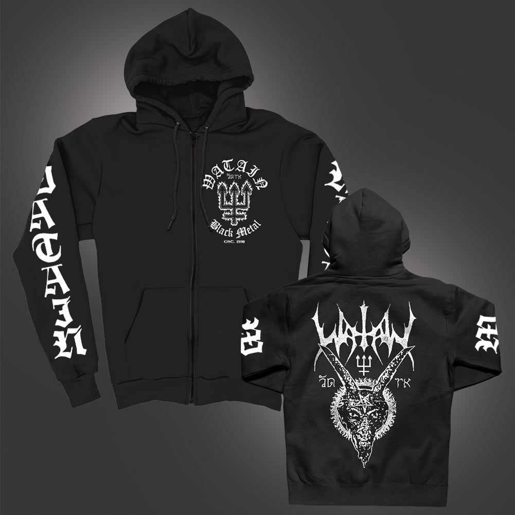 Fire Trident Zip Up Hoodie (Black)