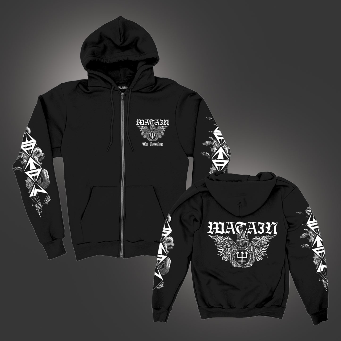 The Howling Trident Crest Zip Up Hoodie (Black)