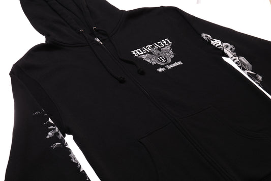 The Howling Trident Crest Zip Up Hoodie (Black)